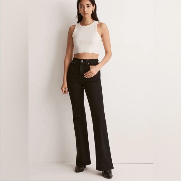 Madewell The Perfect Vintage Flare Jean black high rise women’s size 30 - Picture 1 of 12
